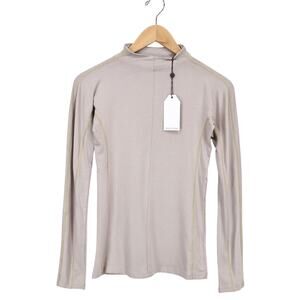 Universal Standard Eris Mock Neck Long Sleeve Contrast Stitch Ash 4XS 00 NWT